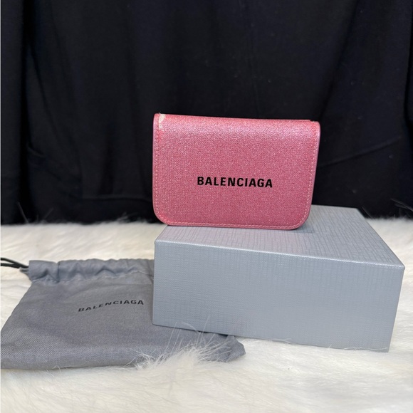 Balenciaga Glittery Pink Card Case Wallet - Picture 1 of 9